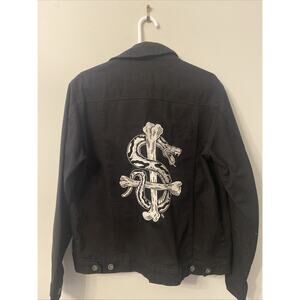 Lurking Class Embroidered Black Denim Jacket Size Small